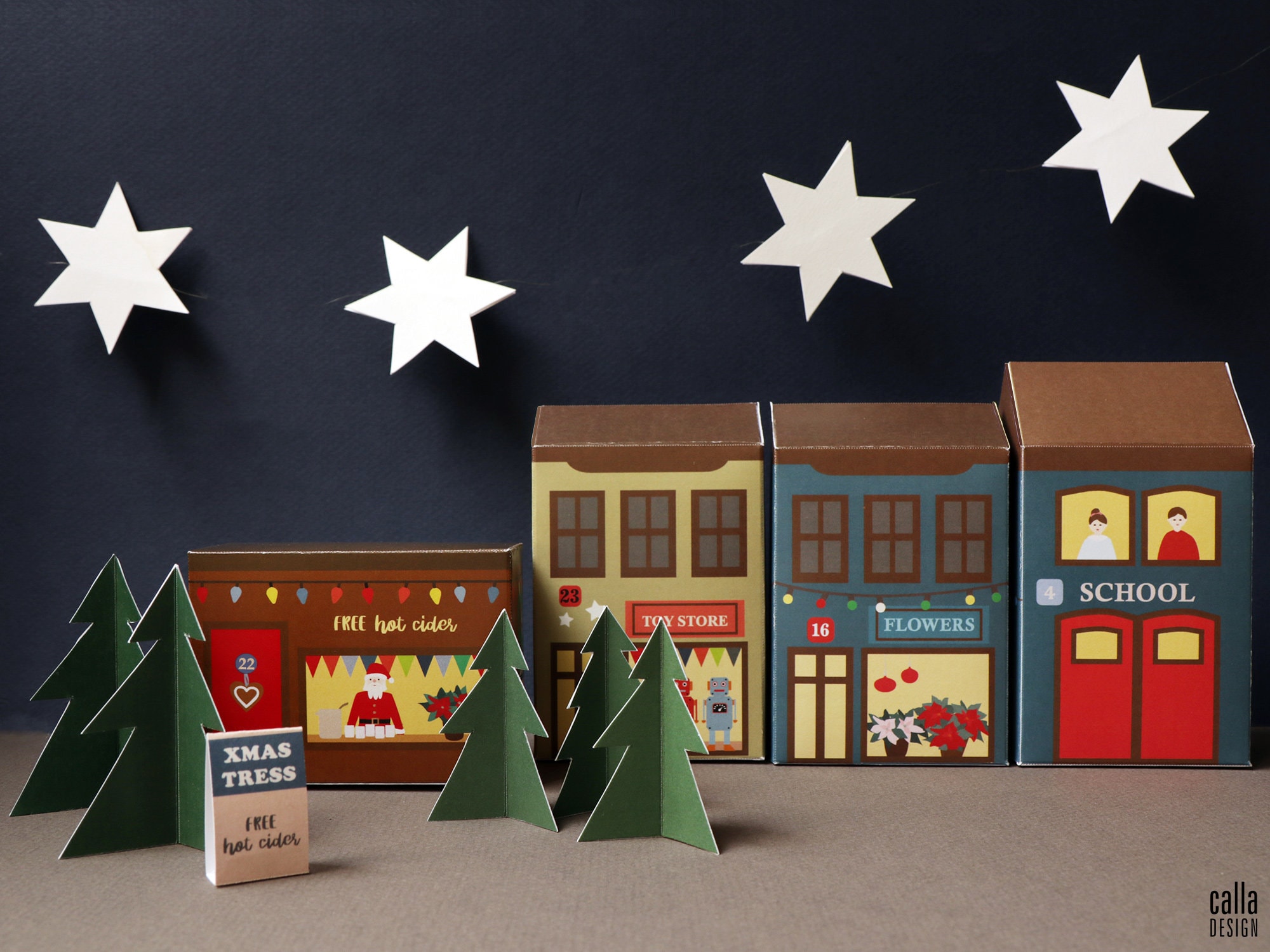 Advent Calendar With Personalised House Printable PDF File Etsy