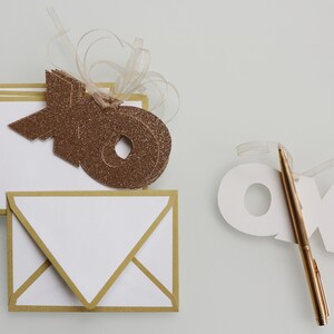 xo Gift Tags with Envelopes Silver or Gold Glitter Set of 6 image 7