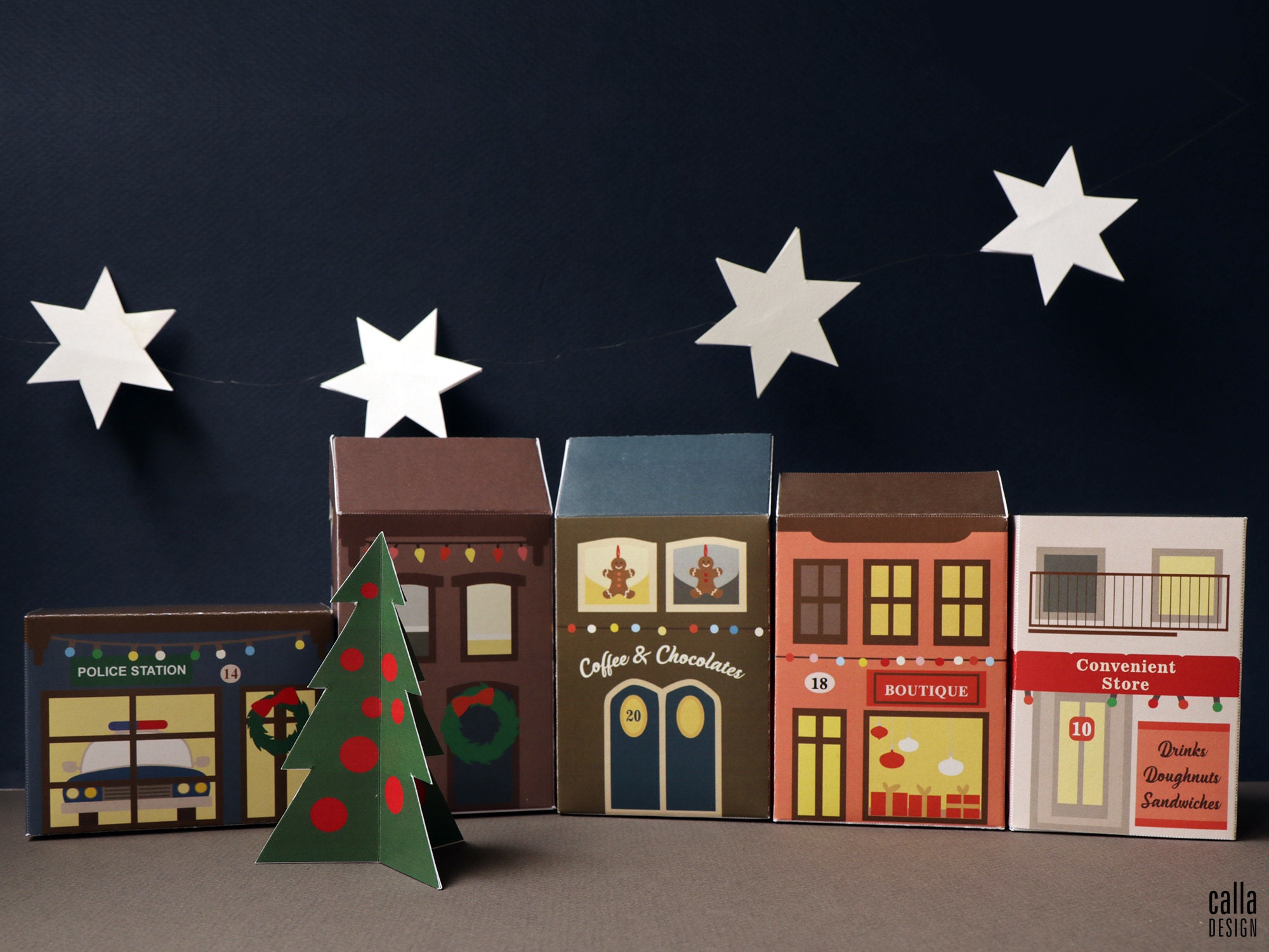 Advent Calendar With Personalised House Printable PDF File - Etsy