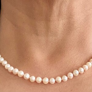 Round Fresh Water Pearls, Off-White, Single String Necklace