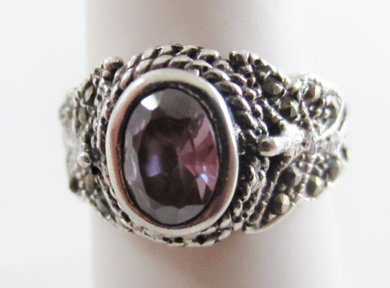 Exquisite Vintage Sterling Silver, Amethyst and M… - image 4