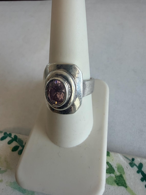 Bold Modernist Statement Ring, Heavy Sterling Sil… - image 2