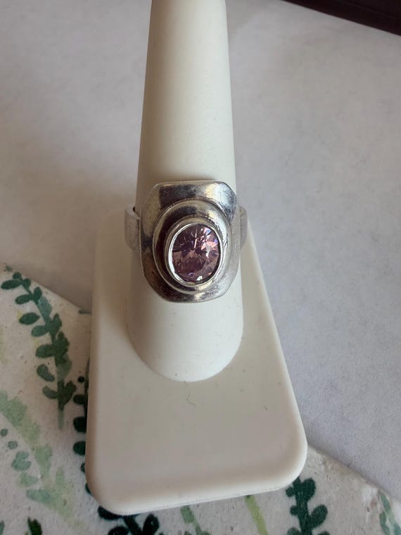 Bold Modernist Statement Ring, Heavy Sterling Sil… - image 4