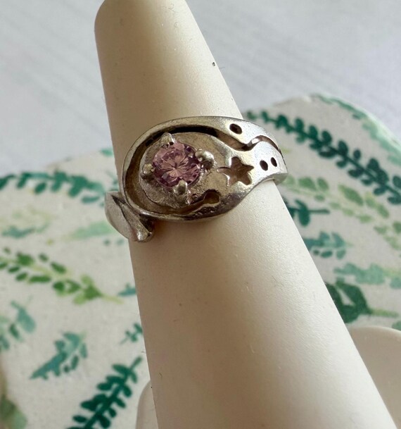 Sterling Silver Celestial Spiral Ring - Amethyst … - image 10