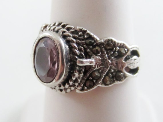 Exquisite Vintage Sterling Silver, Amethyst and M… - image 5