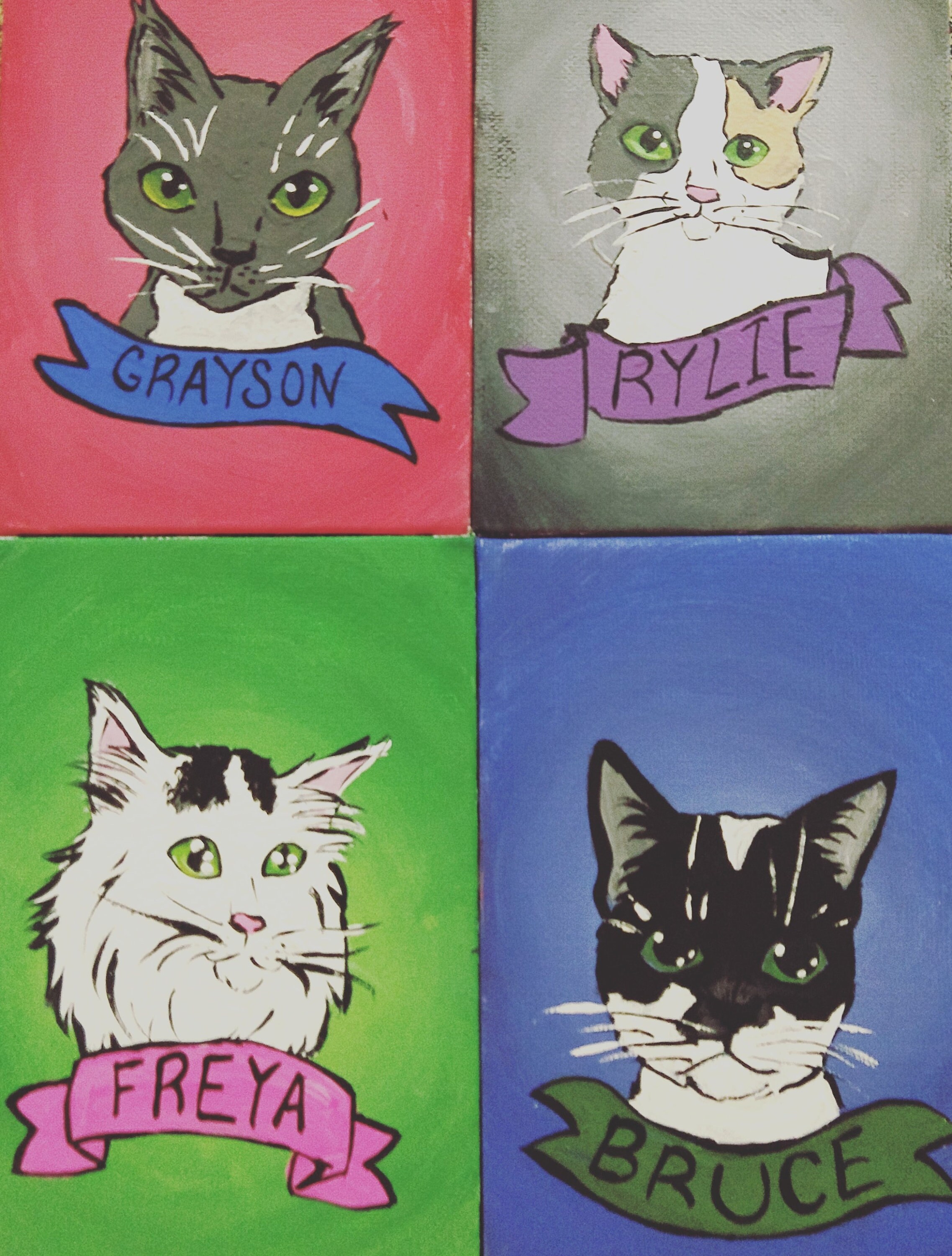 Custom Cat Portrait Etsy