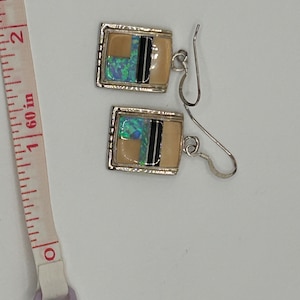 Zuni opal inlay earrings sterling