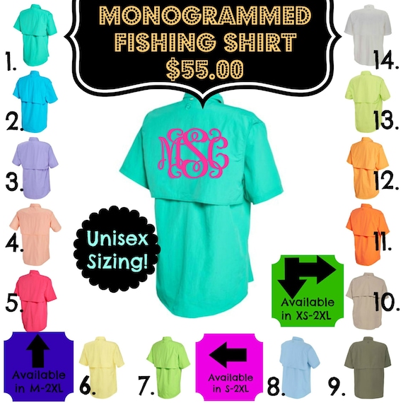 Monogrammed Fishing Shirts Etsy