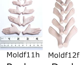 Moldf11h,Moldf12f Package Deal, hand mold, feet mold by Maureen Carlson.