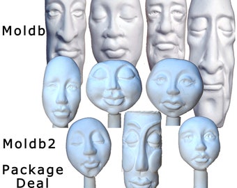 Moldb,Moldb2 Package Deal, face mold by Maureen Carlson.