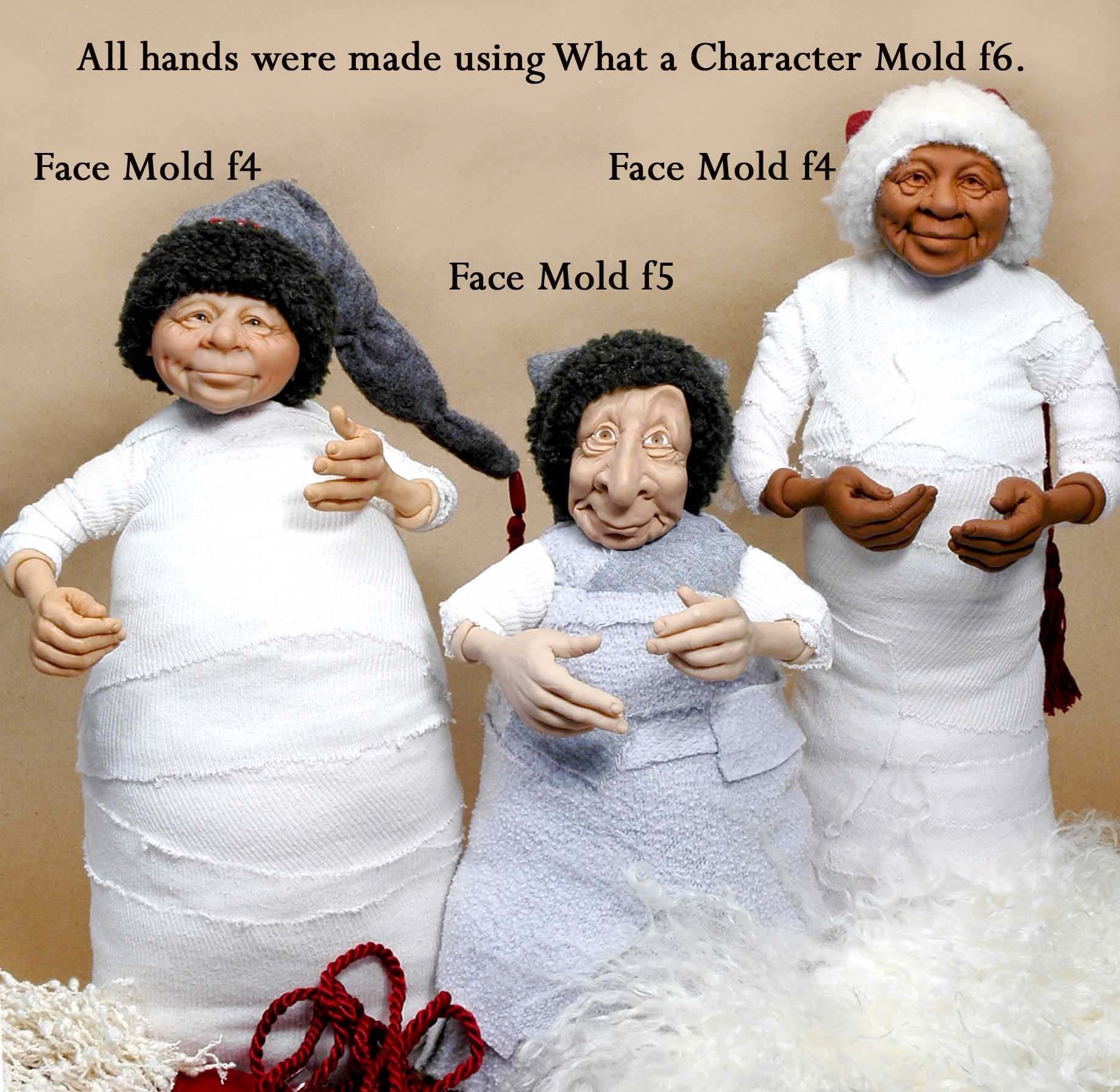 Moldf11h 3/4 to 1 1/2, 5 Small Hand Mold, by Maureen Carlson. Use With 3/4  2 Face Molds and Foot Mold F12F 