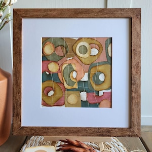 Original Abstract Collage Art: Textured Mixed Media, Neutral Organic Modern Coastal Style (12x12) One of a kind gallery wall art