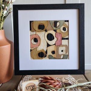 Original Abstract Collage Art, Textured Mixed Media, Neutral Organic Modern Coastal Style (12x12) One of a kind gallery wall art