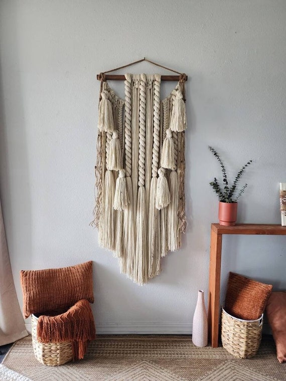 Wide woven wall hanging sales