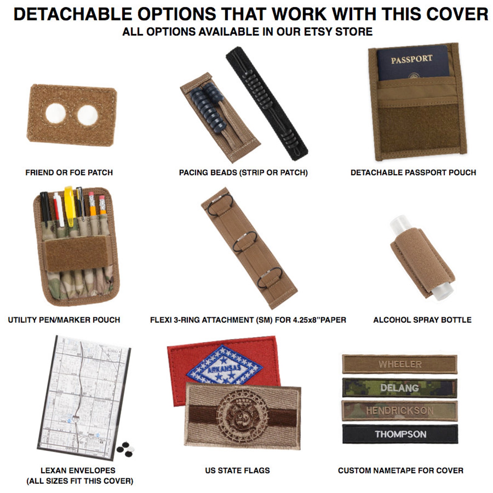 Tactical Admin Notebook Cover System With Zippered Map Case - Fits US Standard & A4 Notebooks