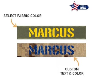 Custom Laser Cut Name Patch | 1x5" Hook Fastener Backing