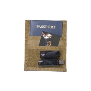 Detachable Passport Pouch | Hook Fastener Backing | Tactical ID pouch with 2 pockets | Compatible with our larger Tactical Notebook Covers