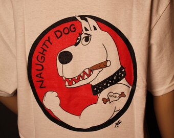 Naughty Dog T-Shirt - Dog - Dogs - Bull Terrier Shirt - Bad Dog - Two Sided Shirt - Peace Love Adopt A Dog Shirt - Dog Art - Dog Lover Gift