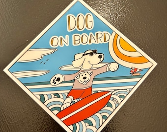 Dog on Board II Dog Art Sticker Most Popular