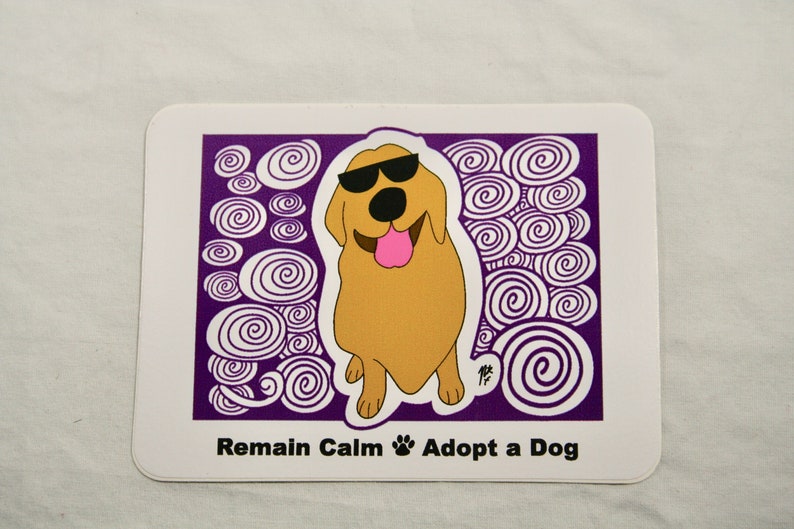 Golden Lab Sticker Golden Cartoon Dog Art image 1