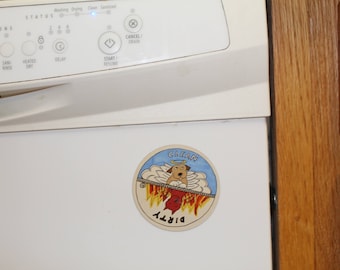 Dog Art Clean/Dirty Dishwasher Magnet * Heavenly & Devil Dog Design * Dog Lover Gift