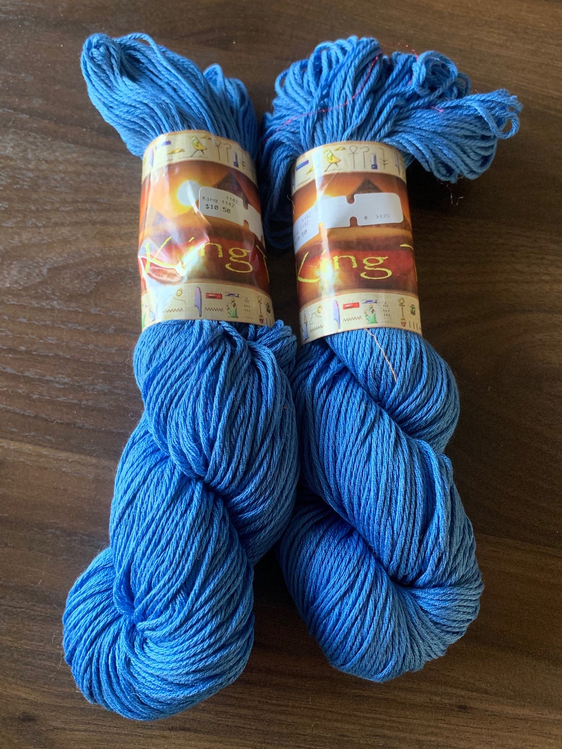 Blue Cotton Yarn Etsy