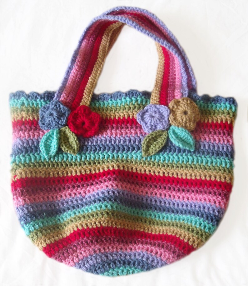 Handcrafted Crochet Multicoloured Stripe Bag - Etsy