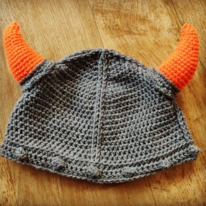 Crochet Viking Hat / Crochet Viking Helmet / Crochet Hat / Handmade / Baby Hat / Kids Crochet Hat / Adult Crochet Hat image 4