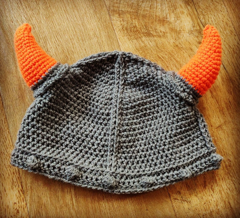 Crochet Viking Hat / Crochet Viking Helmet / Crochet Hat / Handmade / Baby Hat / Kids Crochet Hat / Adult Crochet Hat image 4