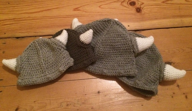Crochet Viking Hat / Crochet Viking Helmet / Crochet Hat / Handmade / Baby Hat / Kids Crochet Hat / Adult Crochet Hat image 6