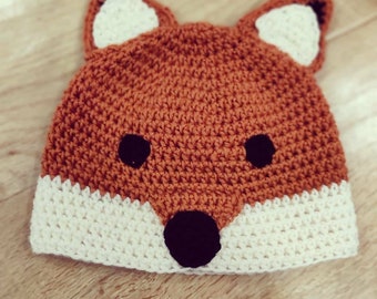 Fox Crochet Hat / Animal Crochet Hat / Fox Hat / Crochet Hat / Handmade / Fox Crochet / Baby Hat / Kid’s Crochet Hat / Adult Crochet Hat