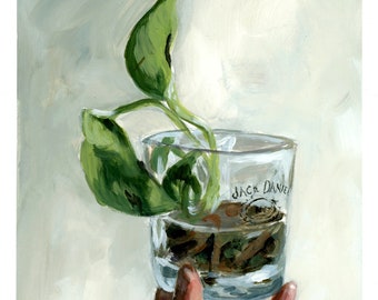 Living in a Whiskey Glass - Original Painting