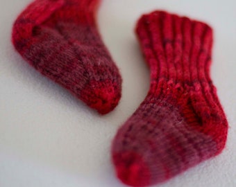 Wool-Free Red Baby Socks