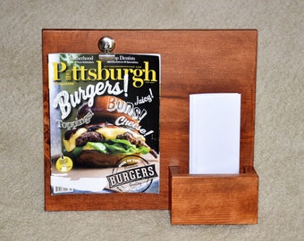 Bulldog Clip Brochure Holder Business Retail Restaurant Information Pamphlet Menu Flyer Literature Paper Rustic Office Board Wood Display