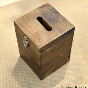 Pot à pourboires, loquet et cadenas de mariage en bois massif pour restaurant, commerce de détail, récipient pour banque, cadeau pour musicien, styliste barman image 4