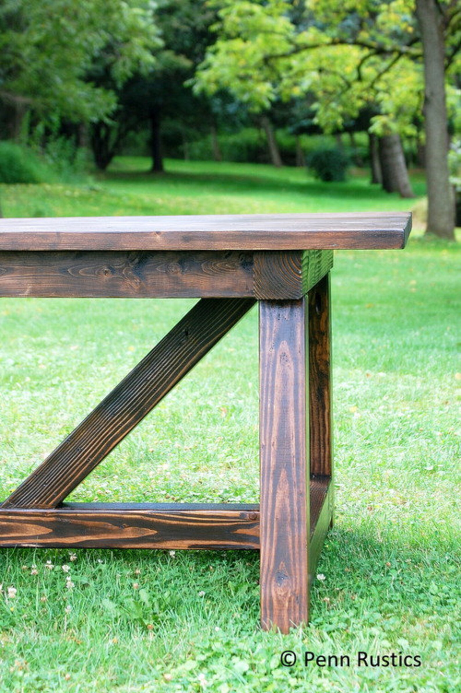Wood Beam Table and Bench Set Rustic 4 X 4 Truss Beam Modern Etsy