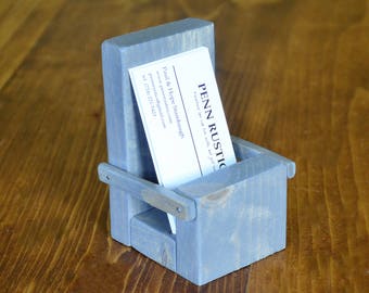 Wood Business Card Holder | Business Card Stand for Desk | Desk Card Holder | Business Gift | Wood Card Holder | Menu Holder Mini Display