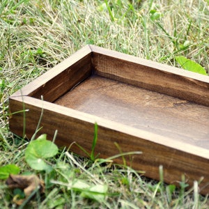 Centerpiece Box Ottoman Tray, wooden box, wood planter box, rustic wedding centerpiece, rustic box, table decor Rustic Solid Wood image 3