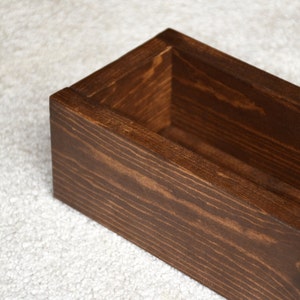 Centerpiece Box Ottoman Tray, wooden box, wood planter box, rustic wedding centerpiece, rustic box, table decor Rustic Solid Wood image 8