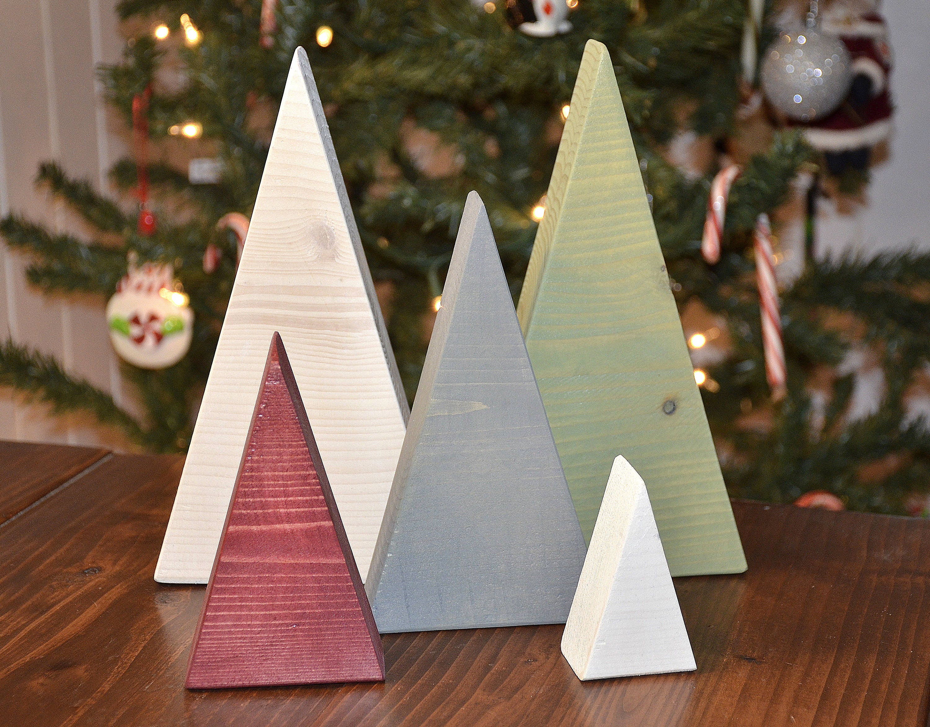 Christmas Tree Triangle Set Holiday Decor Home Decor Etsy
