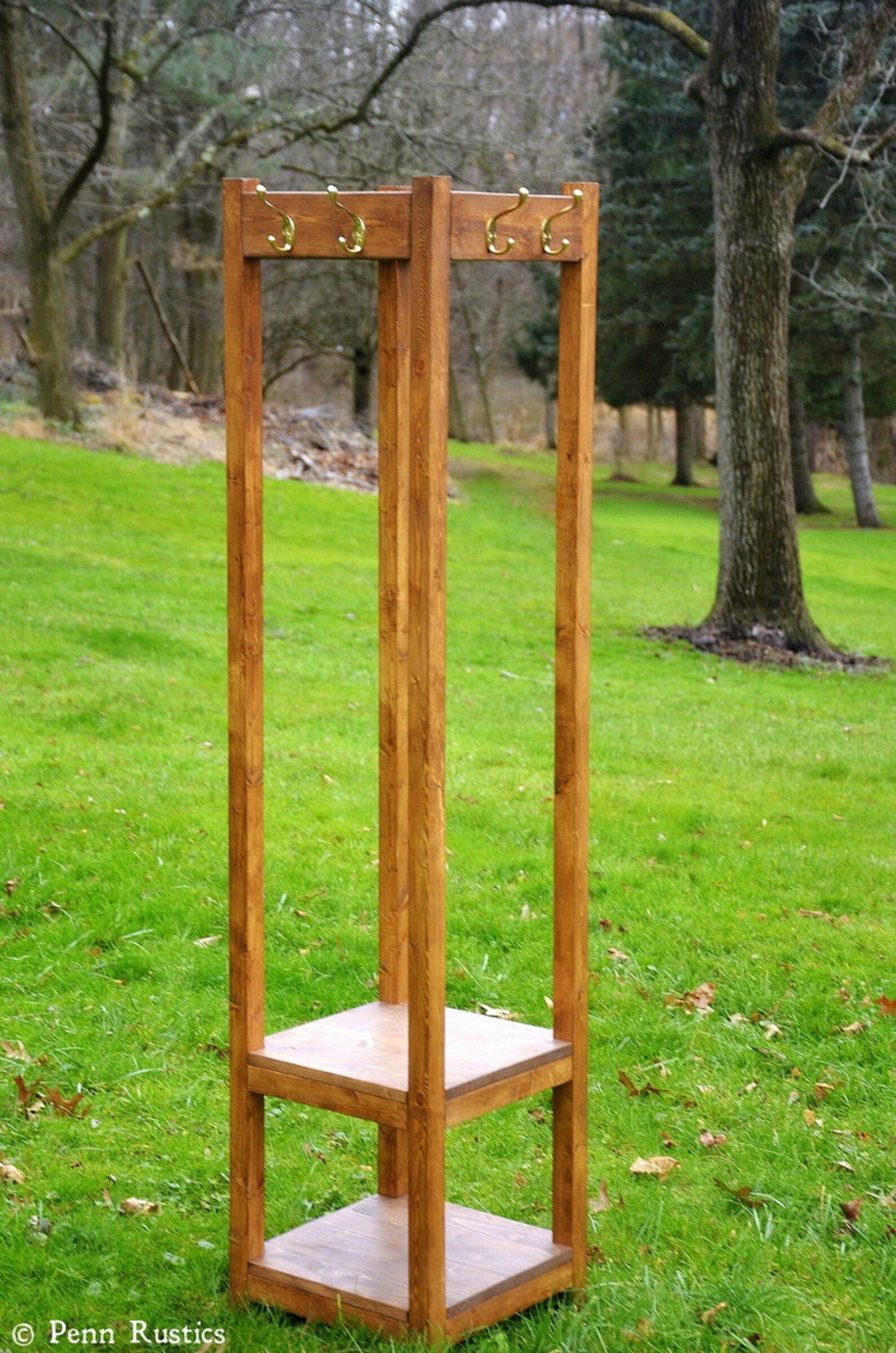 Freestanding Coat Rack with shelf Solid Wood Space Saving Etsy