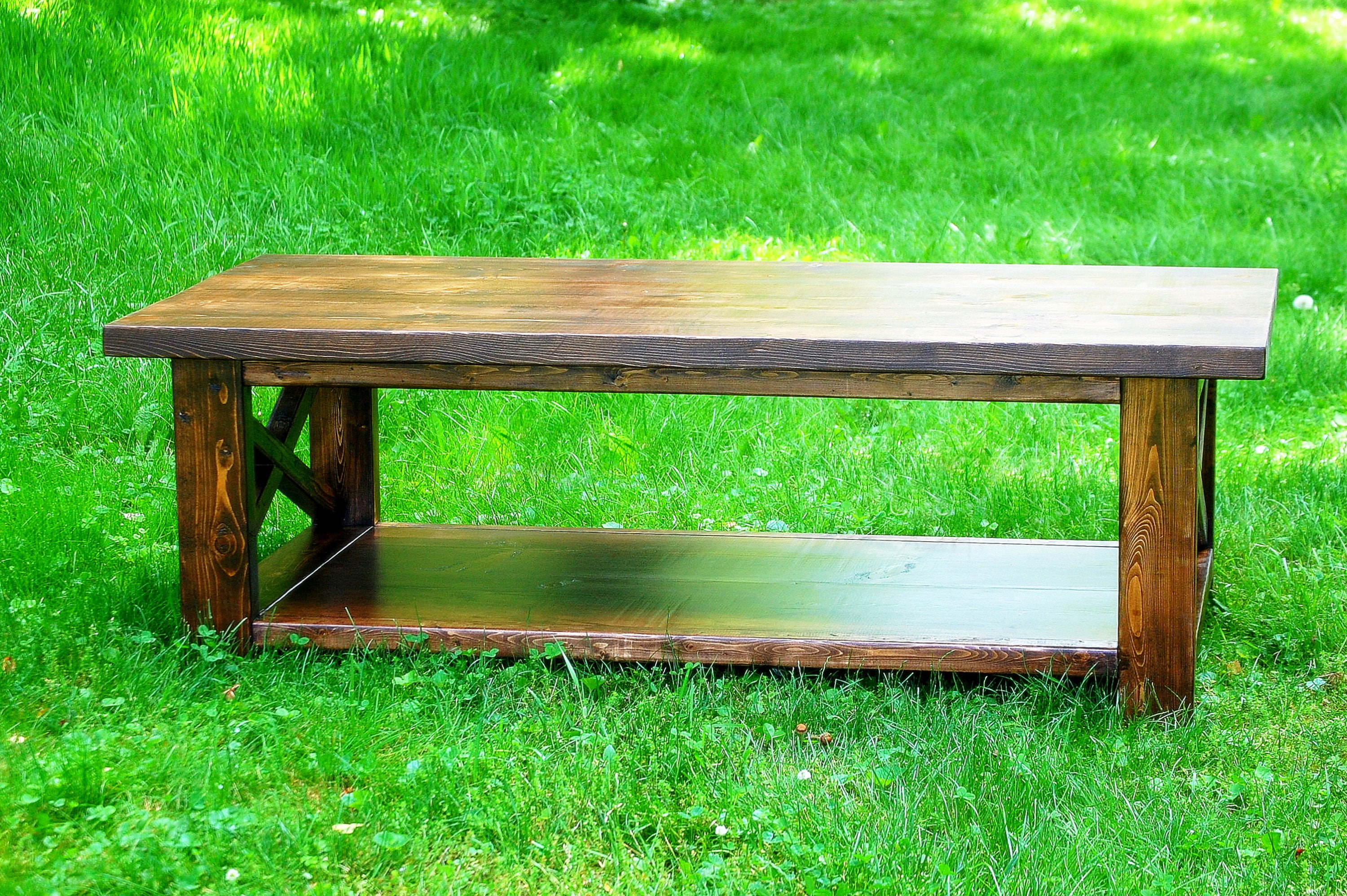 Rustic Storage Coffee Table Rustic X Detail Solid Wood Etsy