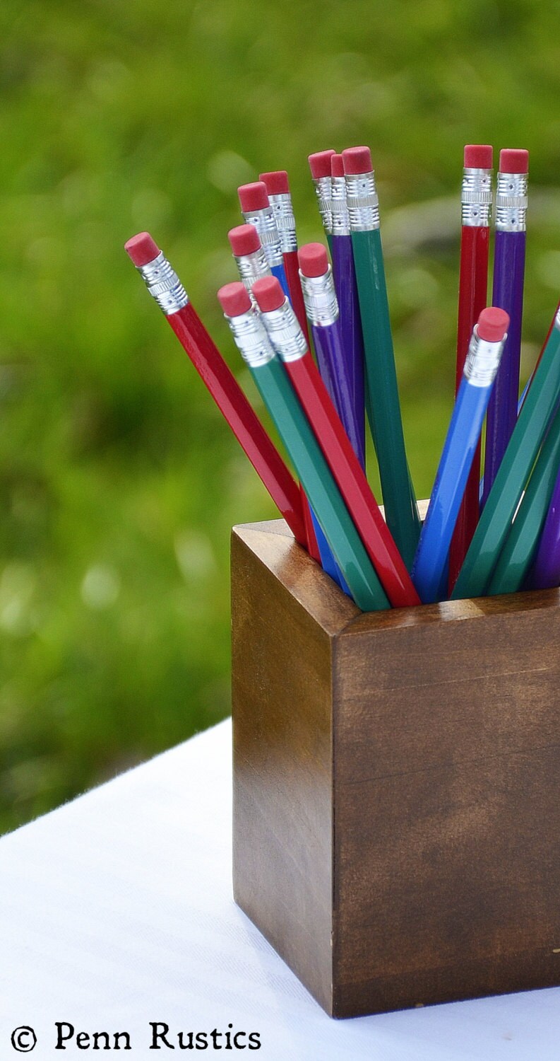 Wood Pencil Cup Wood Vase Wooden Pen and Pencil Cup Rustic Etsy