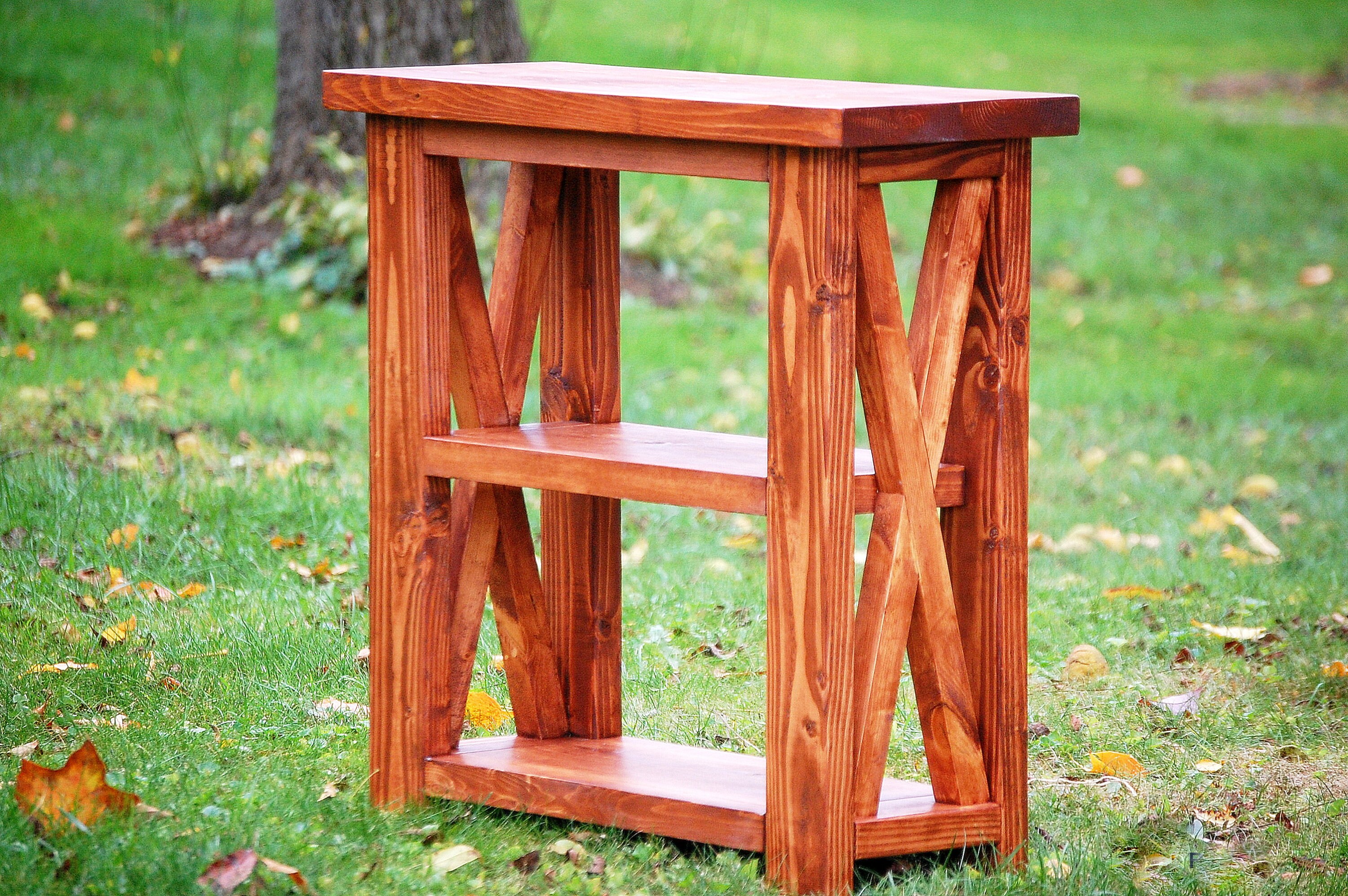 Entryway Table Wood Table Rustic X Mini Entry Console Small Etsy