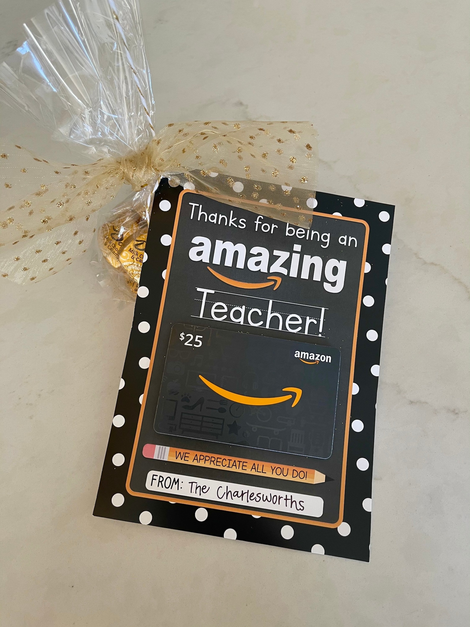 PRINTABLE Amazon Gift Card Holder Teacher Thank You Teacher Etsy