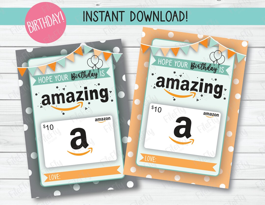 PRINTABLE Amazon Gift Card Holder, Amazon Gift Card Holder Digital ...