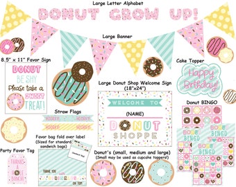 Donut Party Printable Pack! (DIGITAL FILE ONLY)