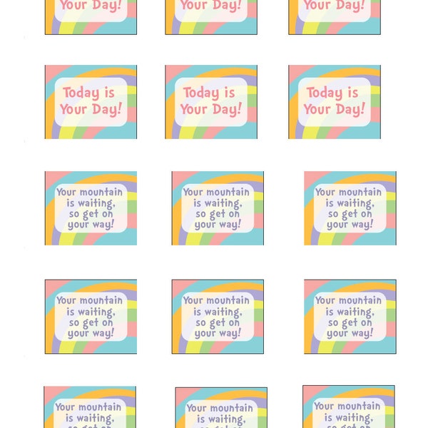 Oh! The Places You'll Go  Cupcake topper printable