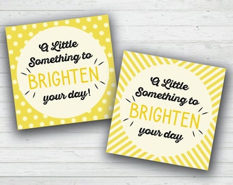 A Little Something To Brighten Your Day Tag, Thank You Tag, Teacher gift, Thank You Gift Tag, Positivity, Thinking of you, get well soon