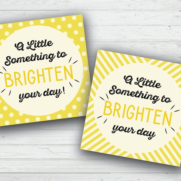 A Little Something To Brighten Your Day Tag, Thank You Tag, Teacher gift, Thank You Gift Tag, Positivity, Thinking of you, get well soon